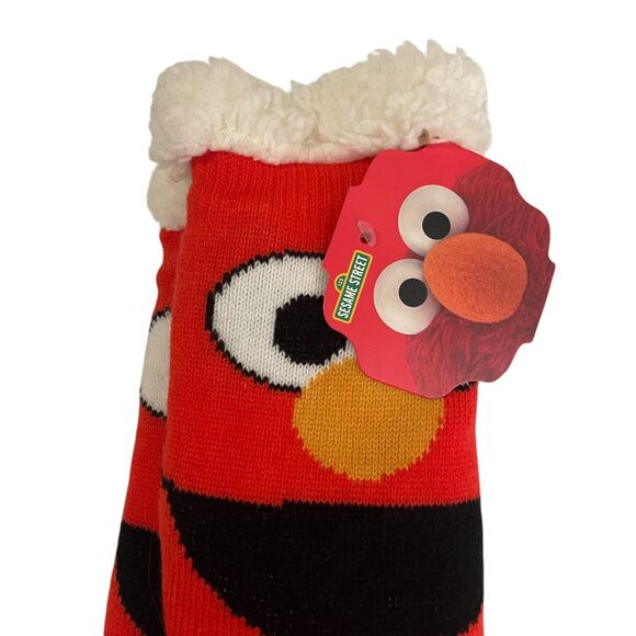 Sesame Street Elmo Sherpa Socks NWT One Size Fits Most OSFM Red Winter - Picture 5 of 5